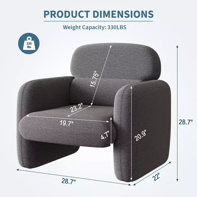 Poltrona moderna, Poltrona con struttura in legno, Comoda poltrona da lettura per soggiorno, camera da letto, appartamento, angolo, grigio