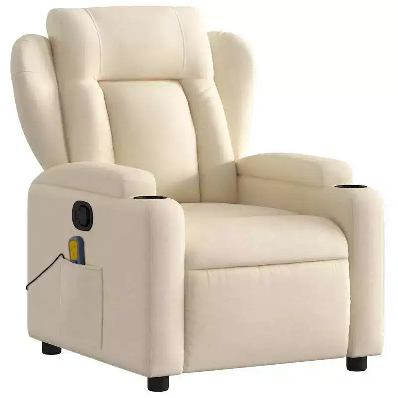 Single Recliner Chair with Polyester Upholstery, Metal Frame & Plywood Construction