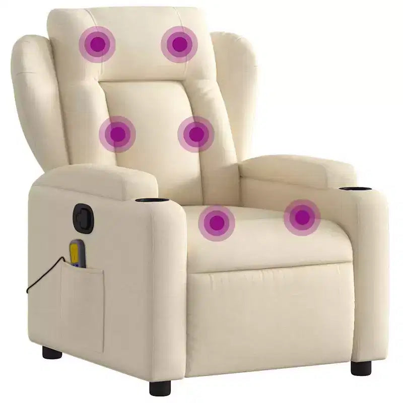 Single Recliner Chair with Polyester Upholstery, Metal Frame & Plywood Construction