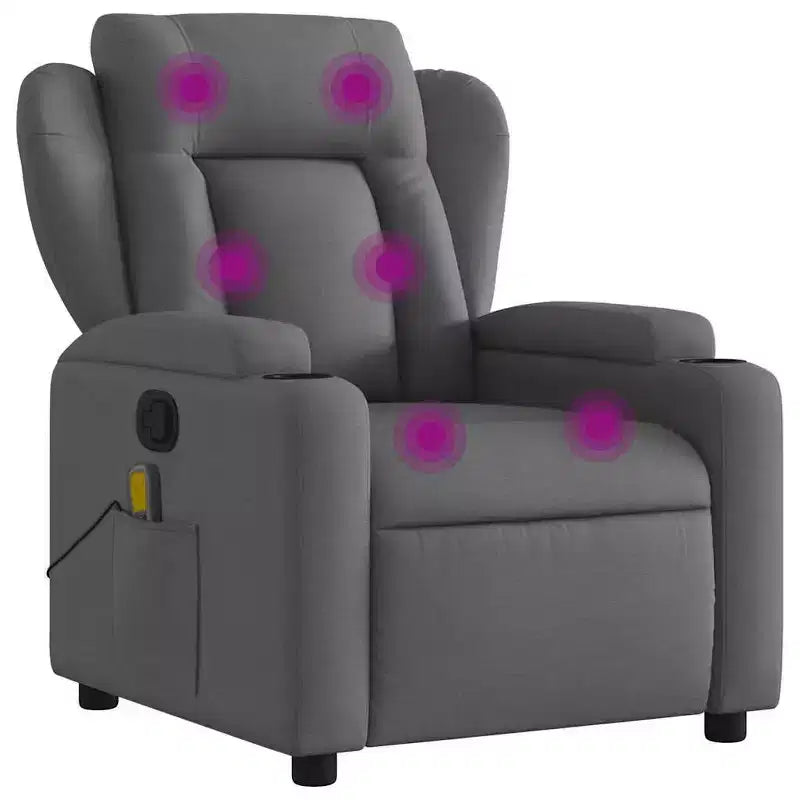 Single Recliner Chair with Polyester Upholstery, Metal Frame & Plywood Construction