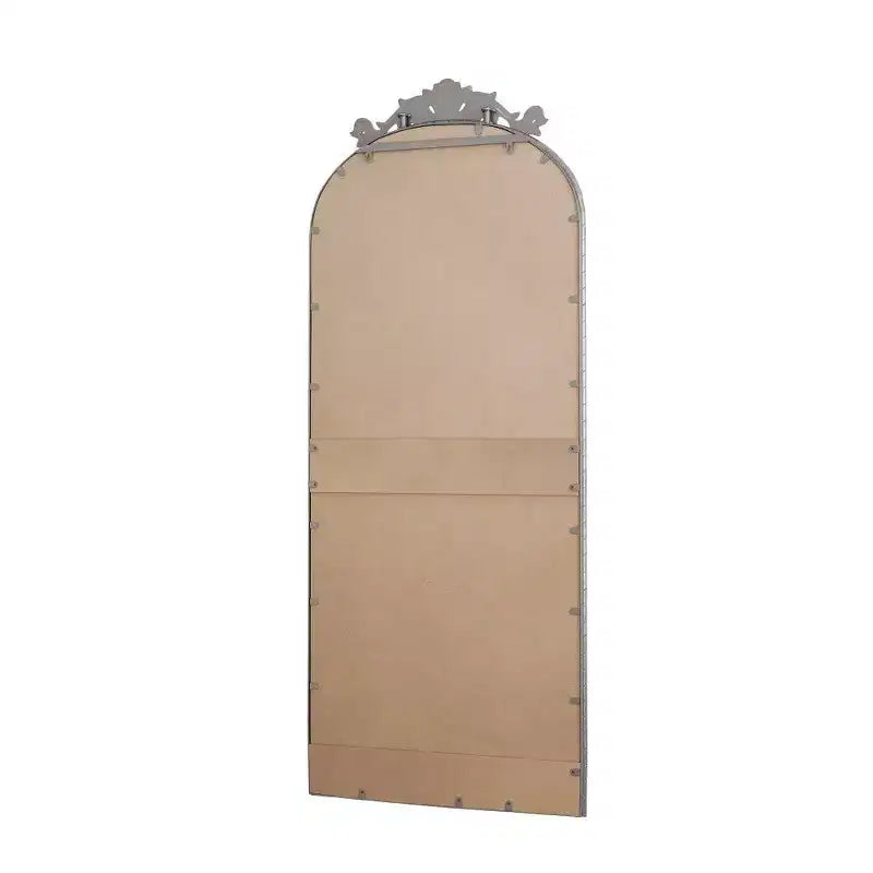 Specchio da parete ad arco a figura intera da 58" x 24" con pannello posteriore in MDF, cornice in ferro