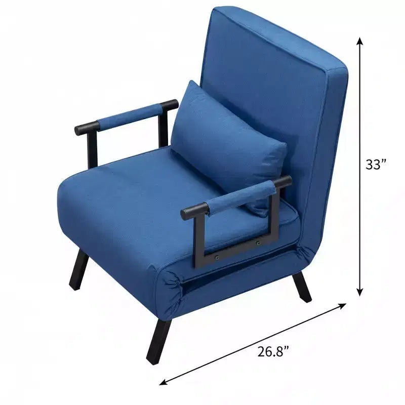 4-in-1 Convertible Sofa Bed with 5-Position Adjustable Backrest, Folding Lounge Chair & Lumbar Pillow