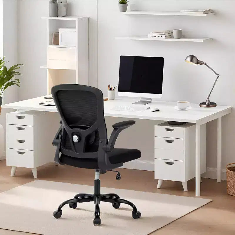 Ergonomic High-Back Office Chair with Adjustable Lumbar, Headrest & Flip-Up Armrests, 300 lb Capacity