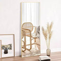 Gold Full Body Mirror, 59x16 Inches with Stand. Aluminum Frame for Wall Hanging, Leaning, or Free Standing in Any Room