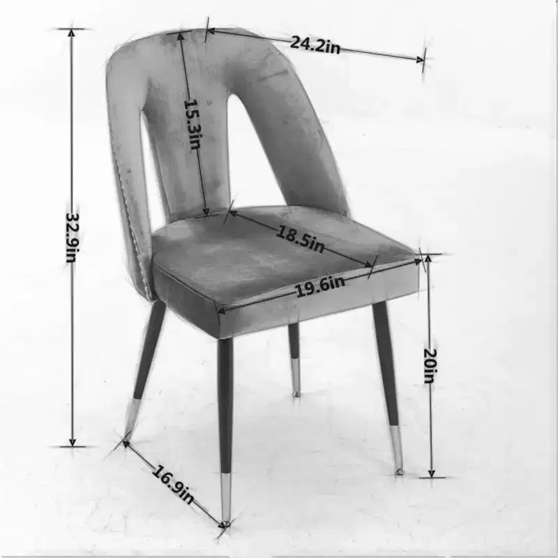 2 sedie da pranzo moderne imbottite in velluto con borchie e gambe in metallo nero con punte dorate, sedie decorative per soggiorno, camera da letto, ristorante