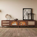 86 TV Stand for Up to 90 TVs, Entertainment Center TV Console Modern Media Console with App-Controlled LED Lights, Dark Brown - ModernLuxe