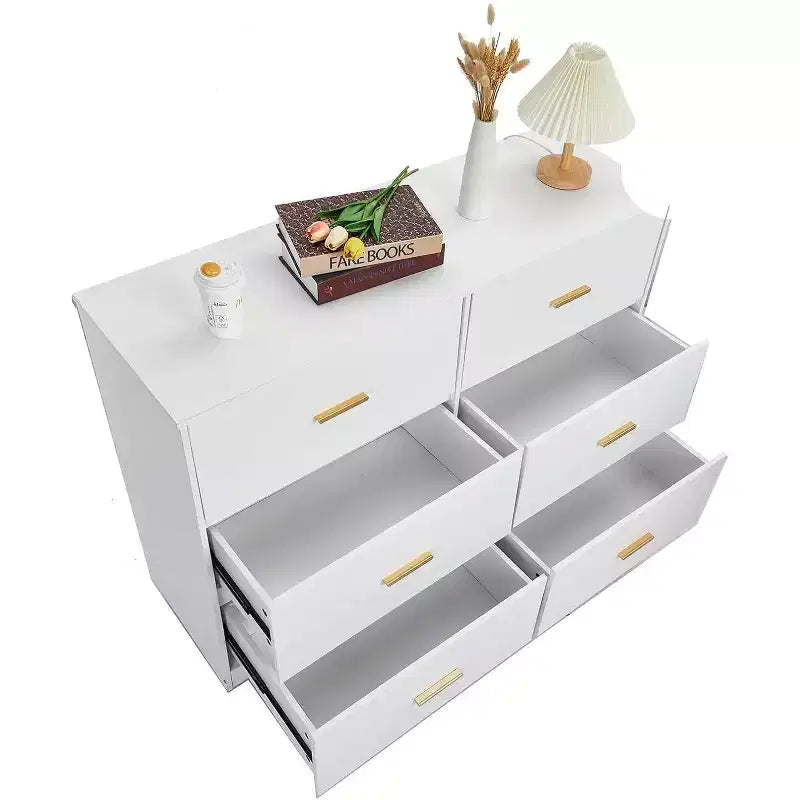 Cassettiera a 6 cassetti, Cassettiera moderna Struttura resistente con cassetti profondi, Dispositivo antiribaltamento per casa, ufficio, soggiorno