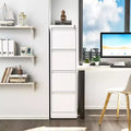 Armadio schedario verticale in acciaio bianco da 52" con serratura, 4 cassetti ad estrazione completa, adatto per A4/Legal/Letter