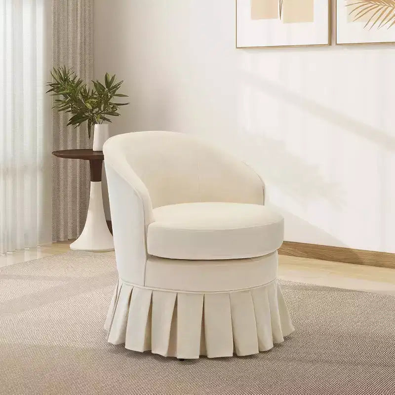 Sedia da pranzo imbottita, poltrona moderna di metà secolo, sgabello da trucco, comoda poltrona singola per camera da letto, soggiorno, sala da pranzo, beige