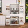 71 Tall Kitchen Pantry Cabinet with Shelves, Portable Storage with 12-Door Spice Racks, Gabinetes para Cocina for Kitchen, Living Room, Dining Room