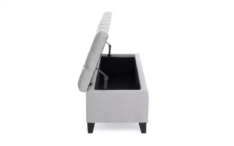 Panca Pouf Contenitore Capitonnè da 51" con Cuciture a Rombo, Contenitore Nascosto e Gambe Robuste