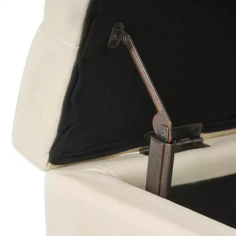 Panca Pouf Contenitore Capitonnè da 51" con Cuciture a Rombo, Contenitore Nascosto e Gambe Robuste