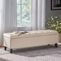 Okak Storage Ottoman with Button Tufted and Diamond Stitched, End Of Bed Bench with Strudy Legs, Storage Bench for Living Room