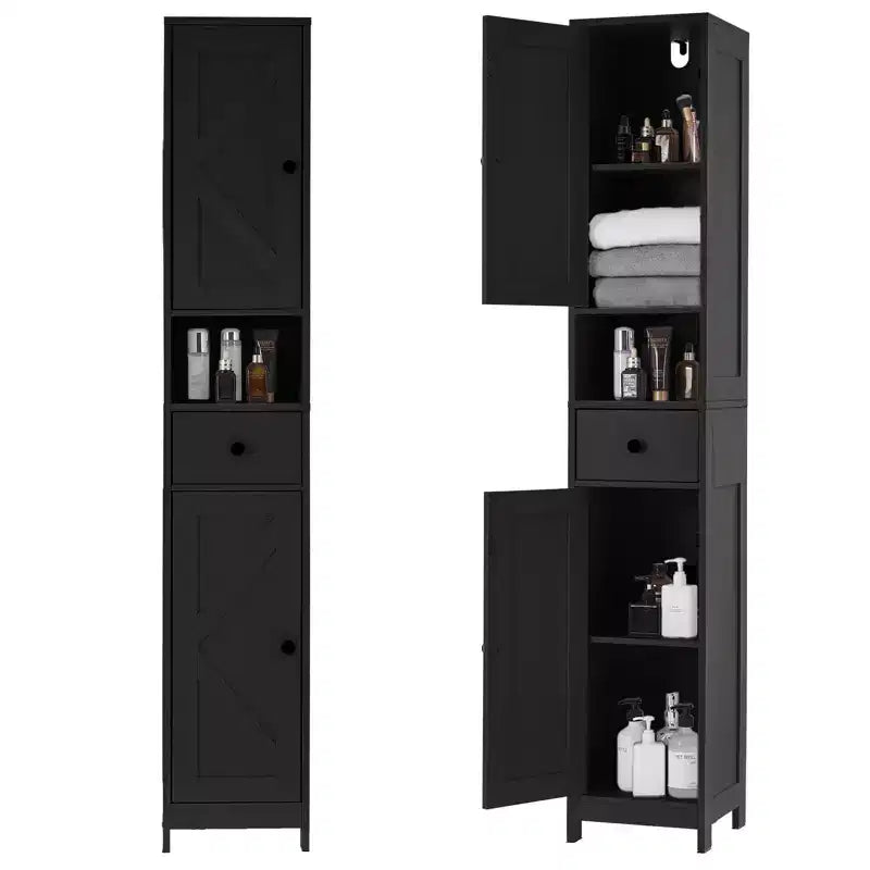 66.9 Tall Bathroom Storage Cabinet, Freestanding Narrow Organizer with Adjustable Shelves, Water Resistant Design, for Small Spaces Kitchen Hallway,