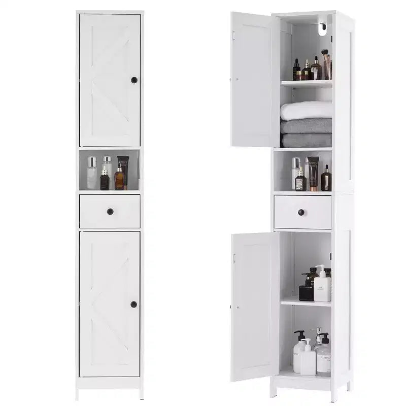 Armadietto da Bagno Alto 66,9", Organizer Stretto Indipendente con Ripiani Regolabili, Design Resistente all'Acqua, per Spazi Piccoli Cucina Ingresso,