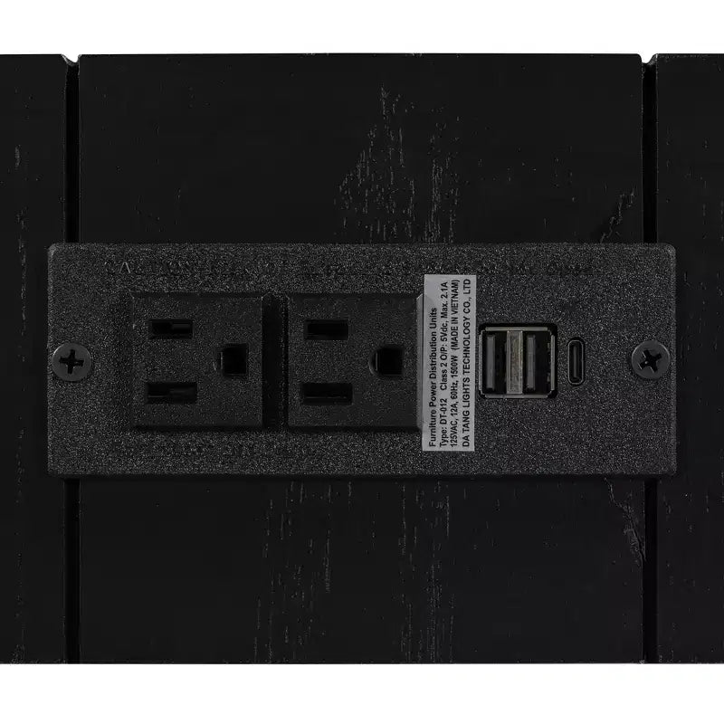 Consolle rustica minimalista da 47" con cassetto nascosto, porte USB e presa di corrente