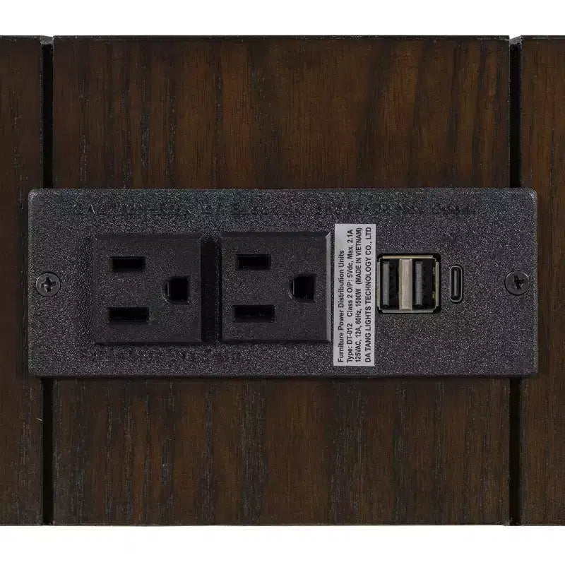Consolle rustica minimalista da 47" con cassetto nascosto, porte USB e presa di corrente