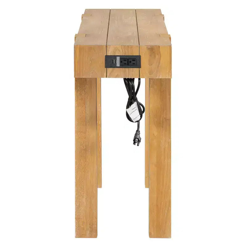 Consolle rustica minimalista da 47" con cassetto nascosto, porte USB e presa di corrente