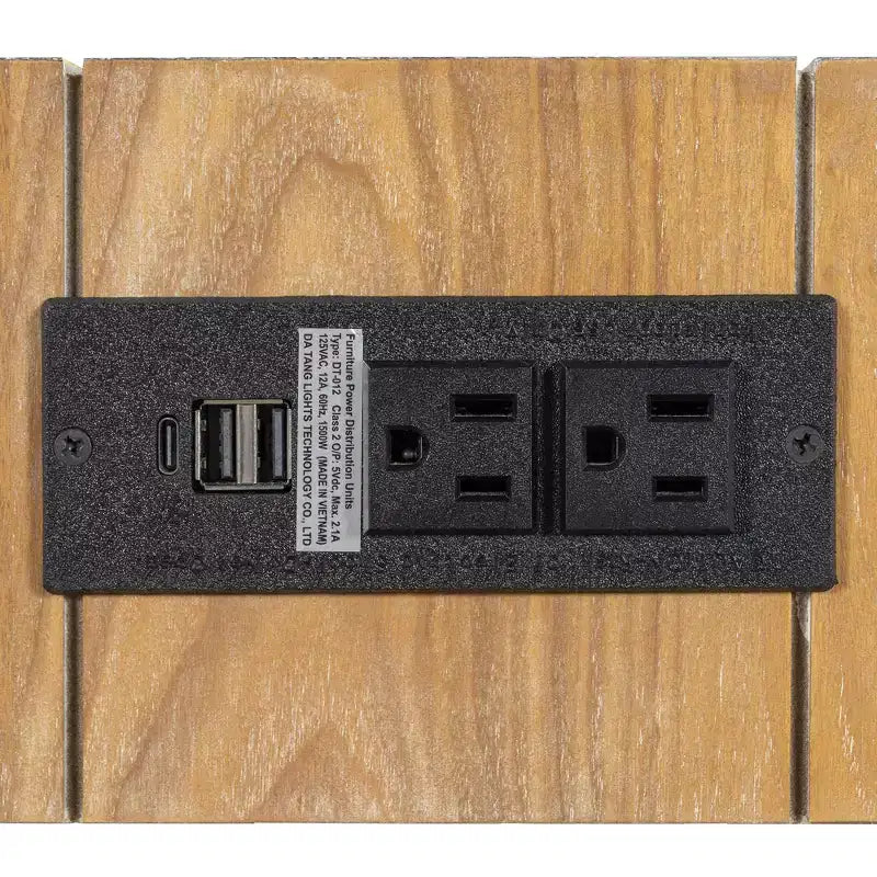 Consolle rustica minimalista da 47" con cassetto nascosto, porte USB e presa di corrente