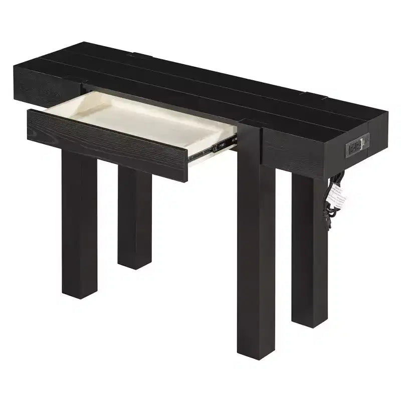Consolle rustica minimalista da 47" con cassetto nascosto, porte USB e presa di corrente