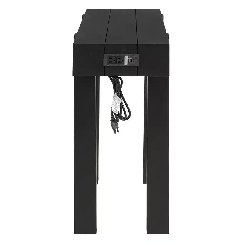 Consolle rustica minimalista da 47" con cassetto nascosto, porte USB e presa di corrente