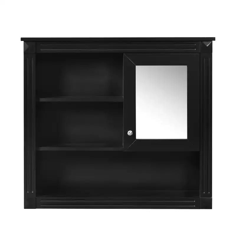 Mobiletto a muro da bagno con specchio da 32", 4 ripiani regolabili, MDF resistente all'umidità