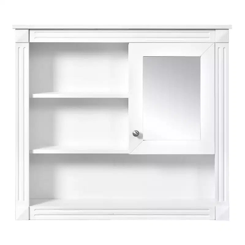 Mobiletto a muro da bagno con specchio da 32", 4 ripiani regolabili, MDF resistente all'umidità