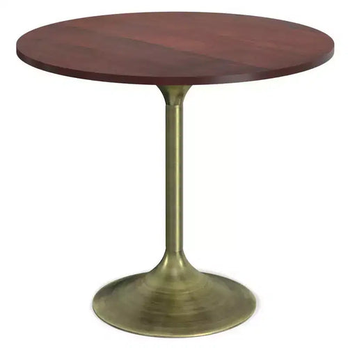Chilton Dining Table Walnut - WyndenHall: Solid Acacia Top, Antique Copper Base, 36"