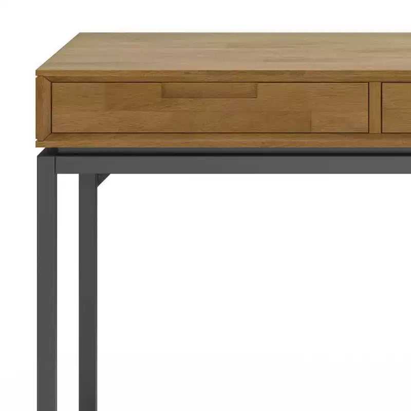 Scrivania direzionale Mid-Century da 183 cm, in legno massello di gomma con schedario e 3 cassetti