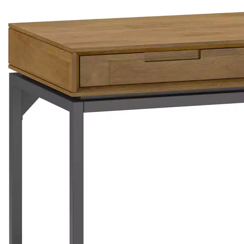 Scrivania direzionale Mid-Century da 183 cm, in legno massello di gomma con schedario e 3 cassetti