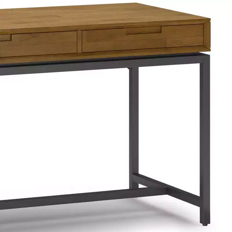 Scrivania direzionale Mid-Century da 183 cm, in legno massello di gomma con schedario e 3 cassetti