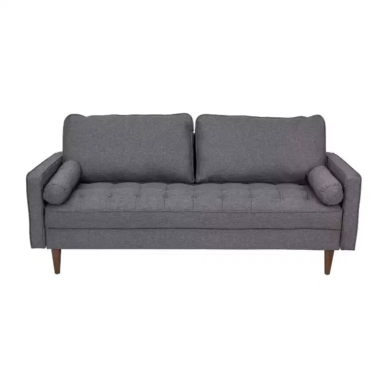 Divano a 3 posti in stile Mid-Century Modern, supporto con molle insacchettate, cuscini dello schienale rimovibili e gambe in legno