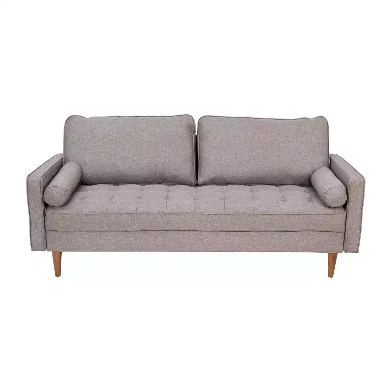 Divano a 3 posti in stile Mid-Century Modern, supporto con molle insacchettate, cuscini dello schienale rimovibili e gambe in legno
