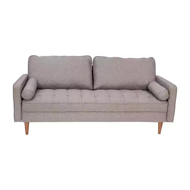 Divano a 3 posti in stile Mid-Century Modern, supporto con molle insacchettate, cuscini dello schienale rimovibili e gambe in legno