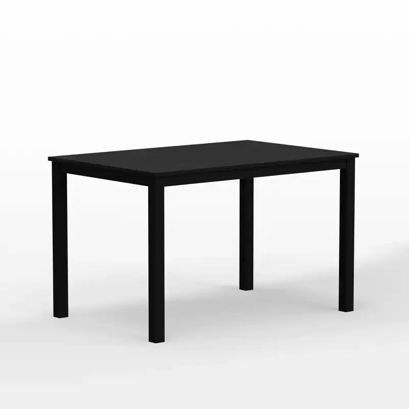 Tavolo da pranzo rettangolare in legno di caucciù massiccio da 48", base a 4 gambe, 4 posti a sedere